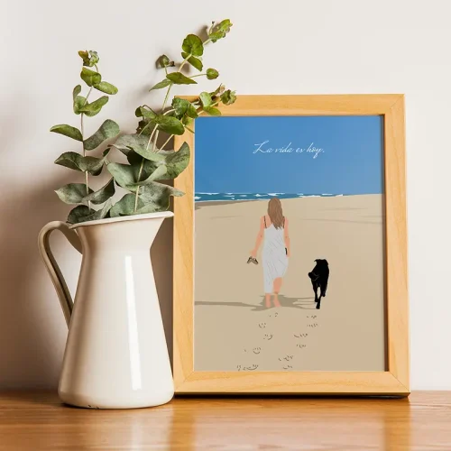 ilustracion personalizada en la playa
